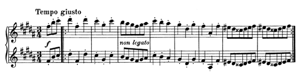 1. Waltz Op. 39 No. 1  in B Major by Brahms piano sheet music