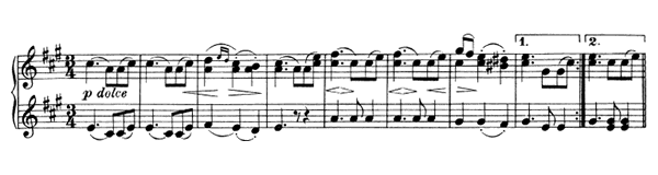 15. Waltz Op. 39 No. 15  in A Major by Brahms piano sheet music