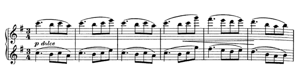 Waltz - for four hands Op. 52 No. 10  in G Major by Brahms piano sheet music