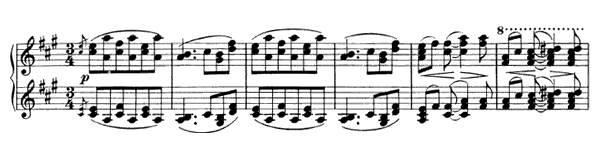3. Waltz - for four hands Op. 52 No. 3  in A Major by Brahms piano sheet music