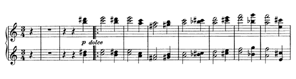 5. Waltz - for four hands Op. 52 No. 5  in A Minor by Brahms piano sheet music
