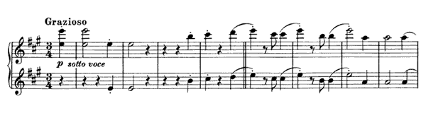 Waltz - for four hands Op. 52 No. 6  in A Major by Brahms piano sheet music