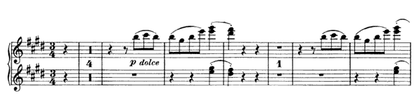 9. Waltz - for four hands Op. 52 No. 9  in E Major by Brahms piano sheet music