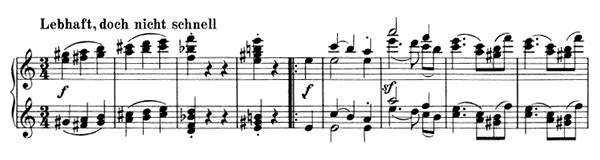 Waltz - for four hands Op. 65 No. 1  in A Minor by Brahms piano sheet music