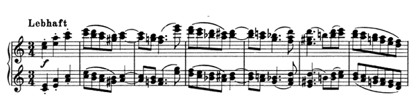 Waltz - for four hands Op. 65 No. 14  in A Minor by Brahms piano sheet music