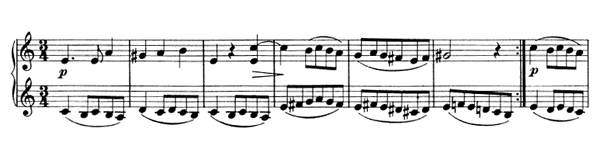 2. Waltz - for four hands Op. 65 No. 2  in A Minor by Brahms piano sheet music