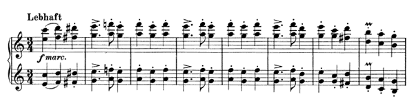 Waltz - for four hands Op. 65 No. 7  in C Major by Brahms piano sheet music