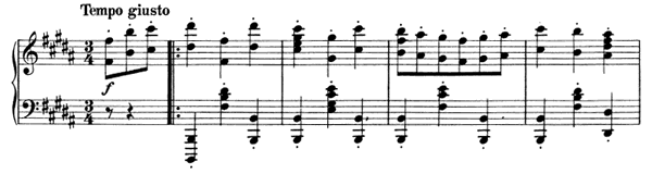 1. Waltz Op. 39 No. 1  in B Major by Brahms piano sheet music