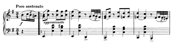 Waltz Op. 39 No. 4  in E Minor by Brahms piano sheet music