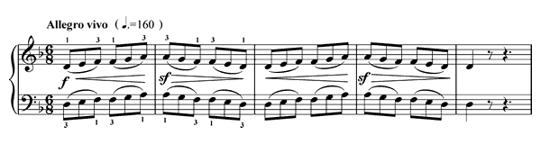 20. Tarantella Op. 100 No. 20  in D Minor by Burgmüller piano sheet music