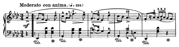 Mazurka 16 Op. 24 No. 3  in A-flat Major by Chopin piano sheet music