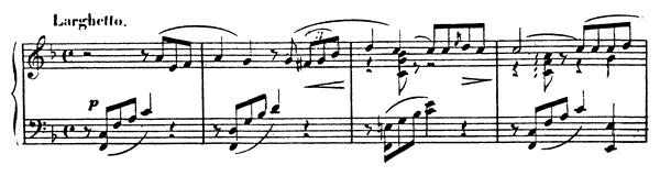 1. Larghetto Op. 15 No. 1  in F Major by Wieck-Schumann piano sheet music