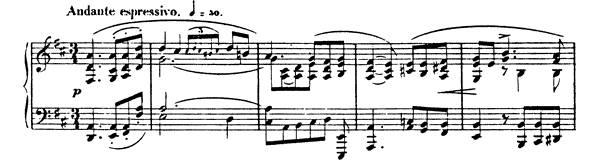 3. Andante espressivo Op. 15 No. 3  in D Major by Wieck-Schumann piano sheet music