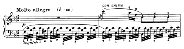 Study Op. 299 No. 10  in F Major by Czerny piano sheet music