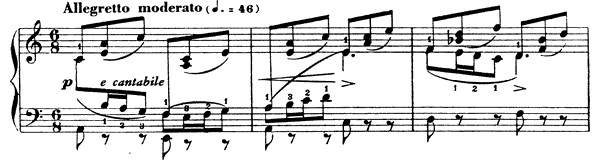 Barcarolle 1 Op. 26  in A Minor by Fauré piano sheet music