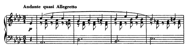 Romance sans paroles Op. 17   No. 1  in A-flat Major by Fauré piano sheet music