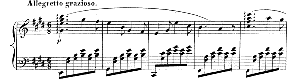 Allegretto grazioso Op. 2 No. 3  in E Major by Mendelssohn-Hensel piano sheet music
