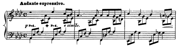 Andante espressivo Op. 6 No. 1  in A-flat Major by Mendelssohn-Hensel piano sheet music
