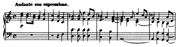 Andante con espressione Op. 8 No. 2  in A Minor by Mendelssohn-Hensel piano sheet music