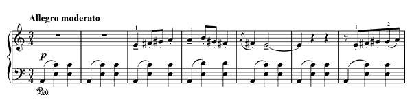 Waltz Op. 12 No. 2  in A Minor by Grieg piano sheet music