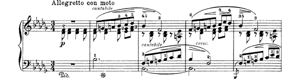 Kanon Op. 38 No. 8  in B-flat Minor by Grieg piano sheet music