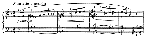 2. Allegretto espressivo Op. 28 No. 2  in F Major by Grieg piano sheet music
