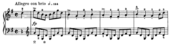 Rigaudon Op. 40 No. 5  in G Major by Grieg piano sheet music