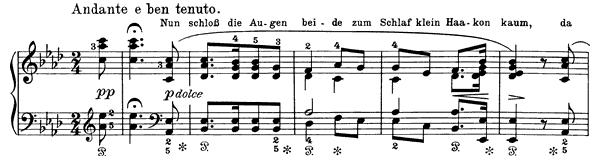 Little Haakon Op. 41 No. 2  in A-flat Major by Grieg piano sheet music