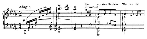 The First Meeting Op. 52 No. 2  in D-flat Major by Grieg piano sheet music
