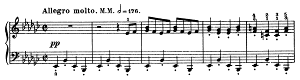 Puck Op. 71 No. 3  in E-flat Minor by Grieg piano sheet music