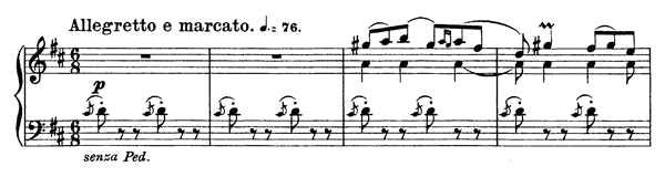 The Miller's Gangar Op. 72 No. 6  in D Major by Grieg piano sheet music