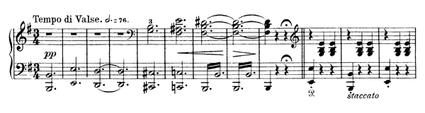 Valse-Caprice - for four hands Op. 37 No. 2  in E Minor by Grieg piano sheet music