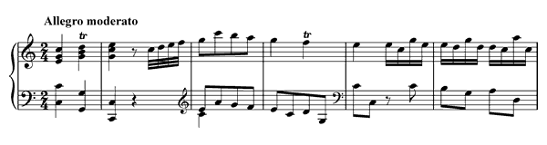 Sonata L. 2 Hob. XVI:  7  in C Major by Haydn piano sheet music