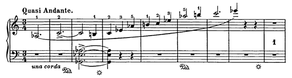 Elegy 2: Quasi andante  S . 197  in A-flat Major by Liszt piano sheet music