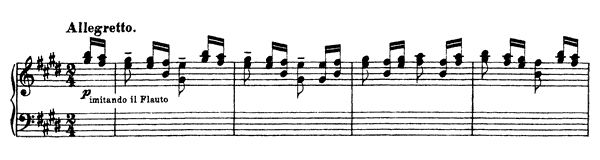 Paganini Etude: Allegretto (La Chasse)  S . 141 No. 5  in E Major by Liszt piano sheet music