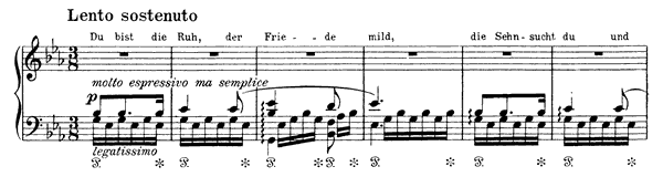 Schubert: Du bist die Ruh  S . 558 No. 3  in E-flat Major by Liszt piano sheet music