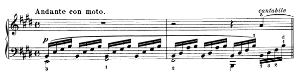 Mendelssohn F., Sechs Lieder ohne Worte, Andante con moto Sheet music for Piano (Solo)