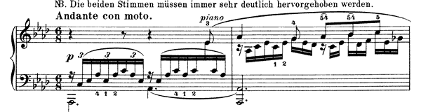 Andante con moto (Duet) Op. 38 No. 6  in A-flat Major by Mendelssohn piano sheet music