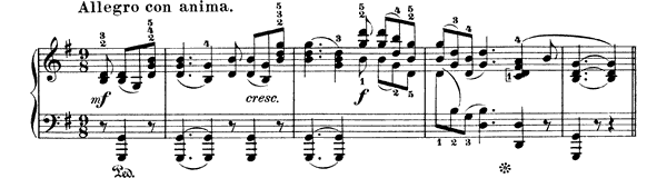 Allegro con anima (Morning Song) Op. 62 No. 4  in G Major by Mendelssohn piano sheet music