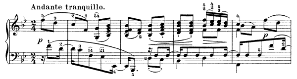 Andante tranquillo (Song of the Pilgrim) Op. 67 No. 3  in B-flat Major by Mendelssohn piano sheet music