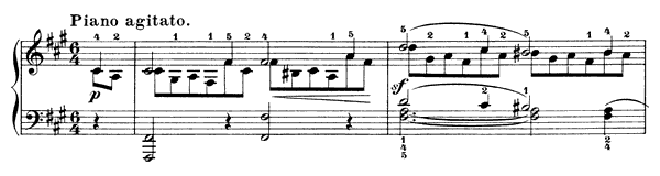 Piano agitato (Restlessness) Op. 19 No. 5  in F-sharp Minor by Mendelssohn piano sheet music