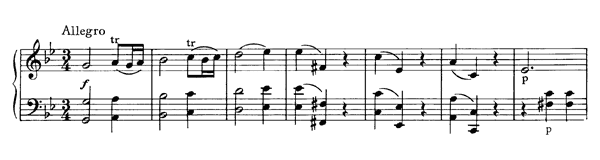 Allegro K. 312  in G Minor by Mozart piano sheet music