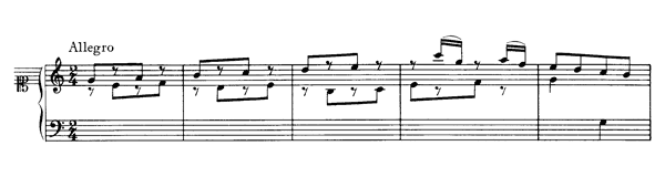 Allegro K. 1  b  in C Major by Mozart piano sheet music