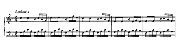 Andante K. 6  in F Major by Mozart piano sheet music
