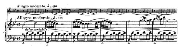 Sonata - for piano and violin K. 378  in B-flat Major by Mozart piano sheet music