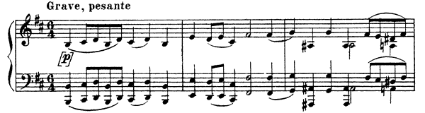 Intermezzo in the Classic Manner - first version   in B Minor by Mussorgsky piano sheet music