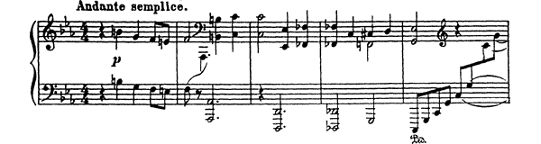 Andante semplice Op. 2 No. 3  in C Minor by Prokofiev piano sheet music