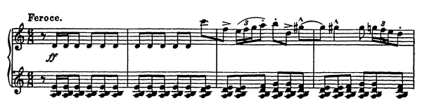 14. Vision Fugitive: Feroce Op. 22 No. 14  by Prokofiev piano sheet music