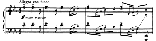 Etudes-Tableau: Allegro con fuoco Op. 33 No. 6  in E-flat Major by Rachmaninoff piano sheet music