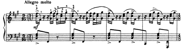 Etude-Tableau: Allegro molto Op. 39 No. 3  in F-sharp Minor by Rachmaninoff piano sheet music